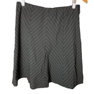 INC International Concepts Black Pinstripe Patterned A Line Short Skirt Sz 6